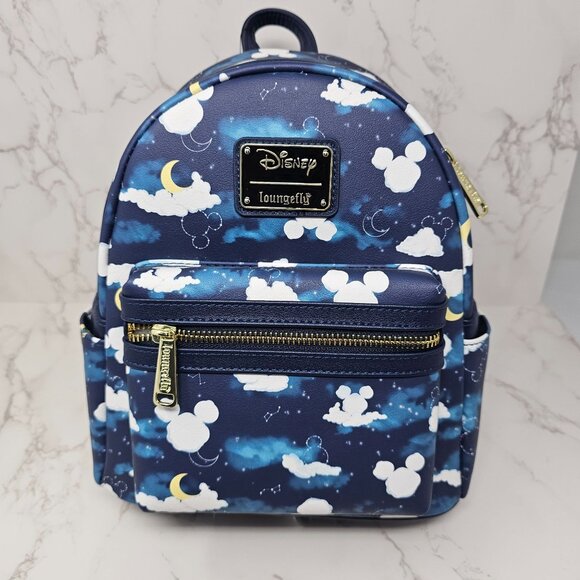 NWT Loungefly Disney Mickey Mouse Clouds Mini Backpack - BoxLunch Exclusive - Picture 1 of 4